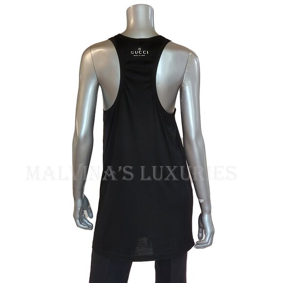 GUCCI TOP RACERBACK TANK LOGO TRADEMARK AND WEB DETAIL MODAL XL EXTRA LARGE - Picture 5 of 11